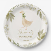Goose kwekerij rijmt baby shower monogrammed papieren bordje (Voorkant)
