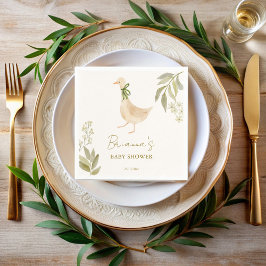 Goose kwekerij rijmt baby shower monogrammed servet