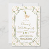 Goose kwekerij rijmt verjaardagsfeestje kaart (Voorkant)