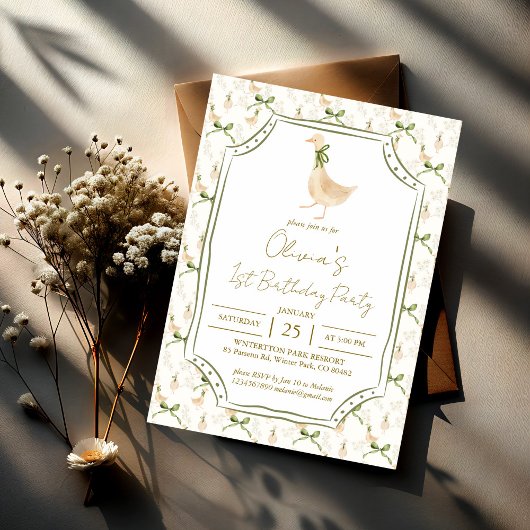 Goose kwekerij rijmt verjaardagsfeestje kaart