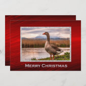  Goose Landschap Foto Kerst Flat Feestdagenkaart (Voorkant / Achterkant)