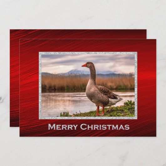 Goose Landschap Foto Kerst Flat Feestdagenkaart (Voorkant / Achterkant)