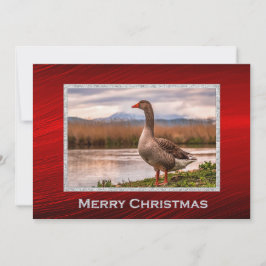  Goose Landschap Foto Kerst Flat Feestdagenkaart