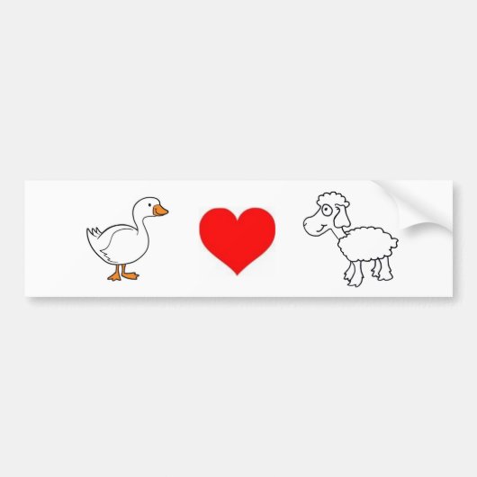 Goose. Liefde. Schaap. Bumpersticker (Voorkant)