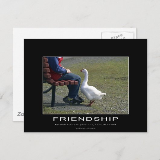 Goose & Little Boy Friendship Briefkaart (Voorkant / Achterkant)