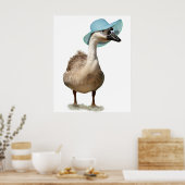 Goose met een diskette Blue Summer Pet Poster (Keuken)