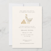 Goose Nest Neutral Baby Shower Invitation Kaart (Voorkant)
