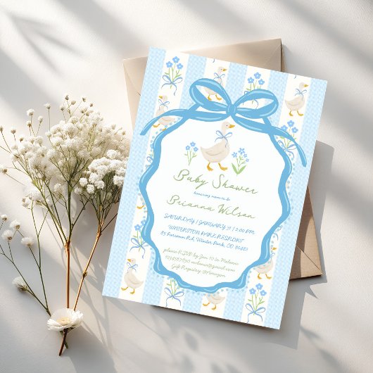 Goose nursery rhymes baby shower kaart