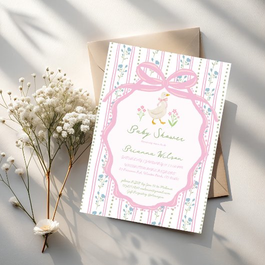 Goose nursery rhymes baby shower kaart