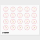 Goose nursery rhymes baby shower pink personalized ronde sticker (Vel)