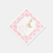 Goose nursery rhymes baby shower pink personalized servet (Hoek)