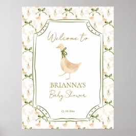 Goose nursery rhymes baby shower welcome sign poster
