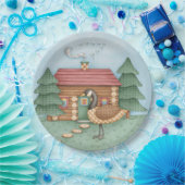 Goose op Cabin Papieren Bordje (Feest)