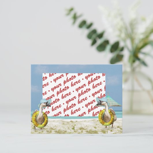 Goose op vakantie Foto Lijst Briefkaart (Staand voorkant)