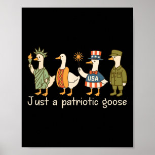 Goose Parade of Freedom Funny 4 juli Humor Poster