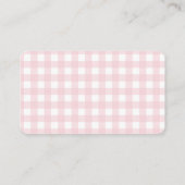 Goose Pink Gingham Girl Books for Baby Shower Informatiekaartje (Achterkant)