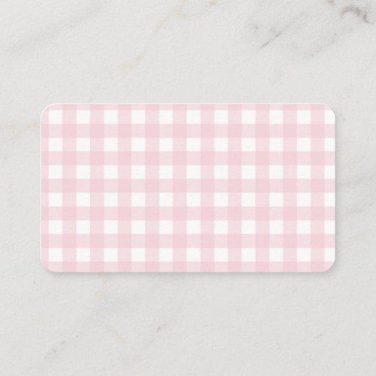 Goose Pink Gingham Girl Books for Baby Shower Informatiekaartje (Achterkant)