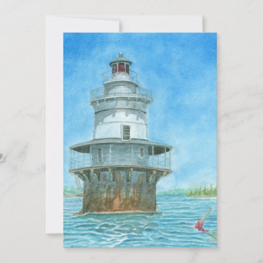 Goose Rocks Lighthosue Waterverf Kaart (Voorkant)