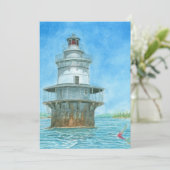 Goose Rocks Lighthosue Waterverf Kaart (Staand voorkant)