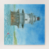 Goose Rocks Lighthosue Waterverf Legpuzzel (Horizontaal)
