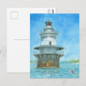 Goose Rocks Vuurtoren Aquarel Briefkaart (Voorkant / Achterkant)
