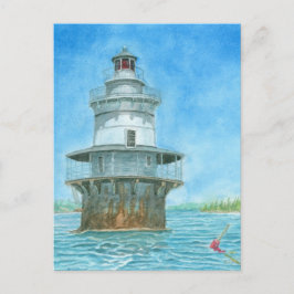 Goose Rocks Vuurtoren Aquarel Briefkaart