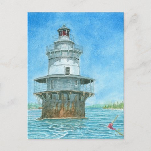 Goose Rocks Vuurtoren Aquarel Briefkaart (Voorkant)