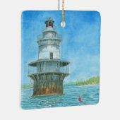 Goose Rocks Vuurtoren Aquarel Keramisch Ornament (Rechts)
