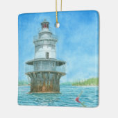 Goose Rocks Vuurtoren Aquarel Keramisch Ornament (Links)