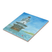 Goose Rocks Vuurtoren Aquarel Tegeltje (Zijkant)