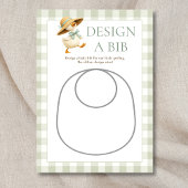 Goose Sage Gingham Design Bib Shower Game Card Kaart