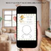 Goose Sage Gingham Draw The Baby Shower Game Card Kaart