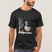 Goose Santa Hat Feestelijke boom Licht Kerstmis Pa T-shirt (Voorkant)