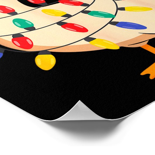 Goose Santa Hat Funny Christmas Lights Xmas Tree M Poster (Hoek)