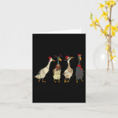 Goose Santa Reindeer Kerstmis Kerstverlichting Pyj Kaart (Gele Bloem)