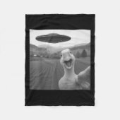 Goose Selfie met Alien UFO Grappig voor mannen Vro Fleece Deken (Voorkant)