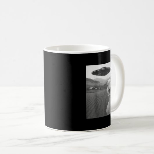 Goose Selfie met Alien UFO Grappig voor mannen Vro Koffiemok (Voorkant rechts)