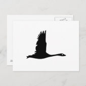 Goose Silhouette in Black op White Briefkaart (Voorkant / Achterkant)