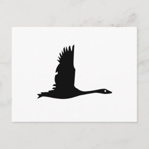 Goose Silhouette in Black op White Briefkaart