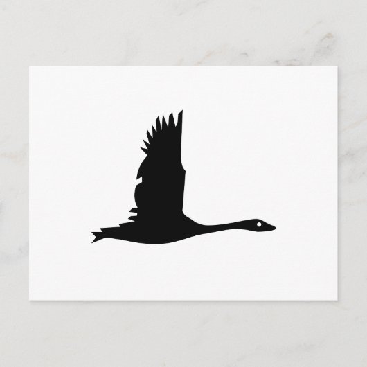 Goose Silhouette in Black op White Briefkaart (Voorkant)