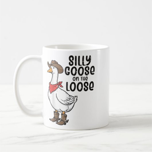 Goose Silly On The Loose Cowboy Funny Animal Men W Koffiemok (Links)