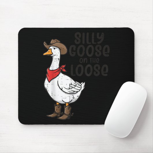 Goose Silly On The Loose Cowboy Funny Animal Men W Muismat (Met muis)