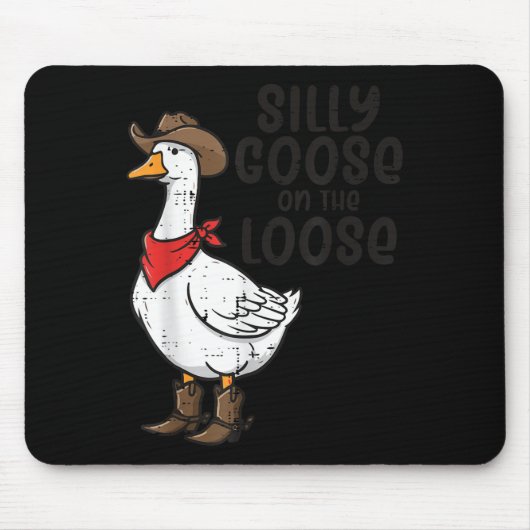 Goose Silly On The Loose Cowboy Funny Animal Men W Muismat (Voorkant)