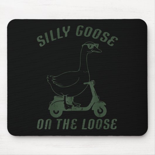 Goose Silly On The Loose Scooter Funny Animal Men  Muismat (Voorkant)