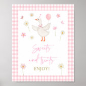 Goose Spring Pink Daisy Sweet Treats Verjaardagsbo Poster (Voorkant)