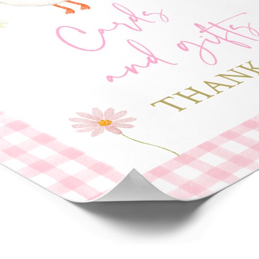 Goose Spring Roze Daisy Kaarten en geschenken Teke Poster (Hoek)