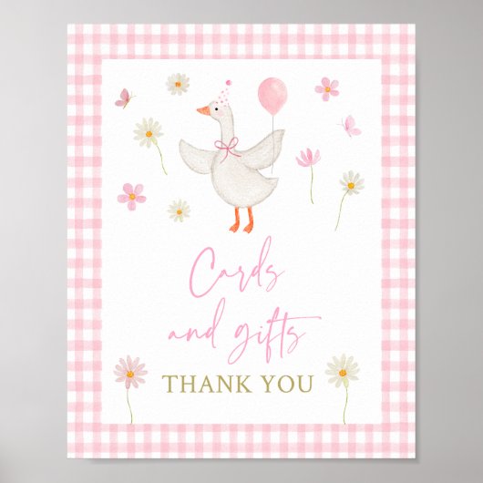 Goose Spring Roze Daisy Kaarten en geschenken Teke Poster (Voorkant)