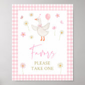 Goose Spring Roze Daisy Verjaardagsgunstteken Poster (Voorkant)