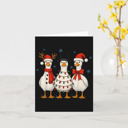 Goose Squad Christmas Light Rendier Crew Xmas Mat Kaart (Gele Bloem)