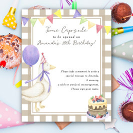 Goose Time Capsule 1e verjaardag genderneutraal Poster